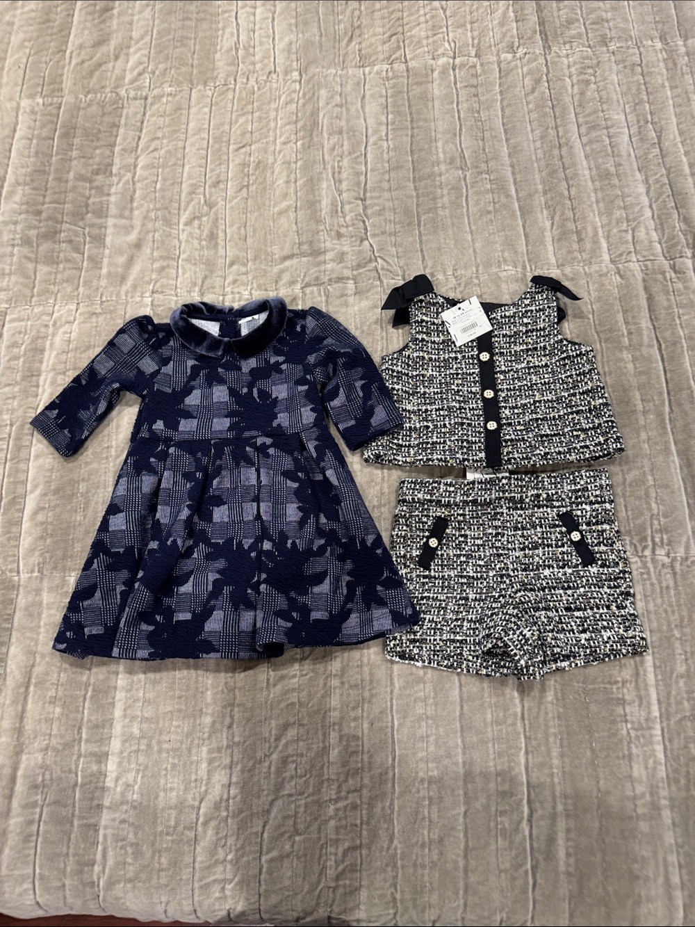 Janie and Jack Navy Floral Fit-and-Flare Dress size 18-24 m